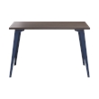 Pemberly Row 24x48 Mid Century Modern Metal Desk - Navy / Trail Walnut