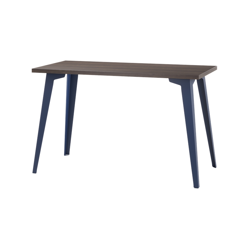 Pemberly Row 24x48 Mid Century Modern Metal Desk - Navy / Trail Walnut