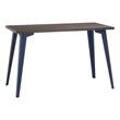 Pemberly Row 24x48 Mid Century Modern Metal Desk - Navy / Trail Walnut