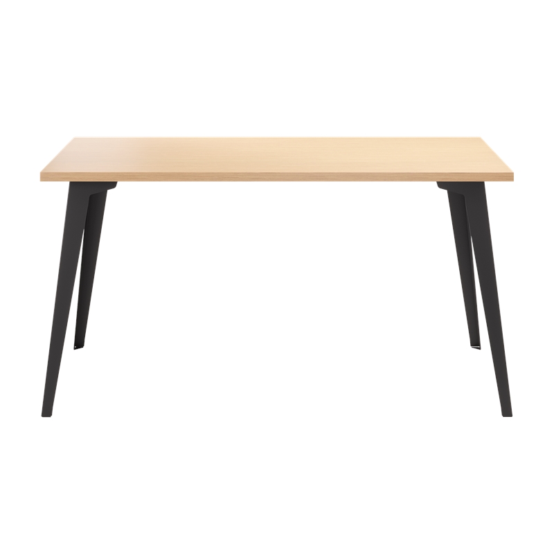 Pemberly Row 27x57 Mid Century Modern Metal Desk - Black / Platinum Oak