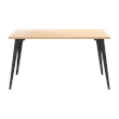 Pemberly Row 27x57 Mid Century Modern Metal Desk - Black / Platinum Oak