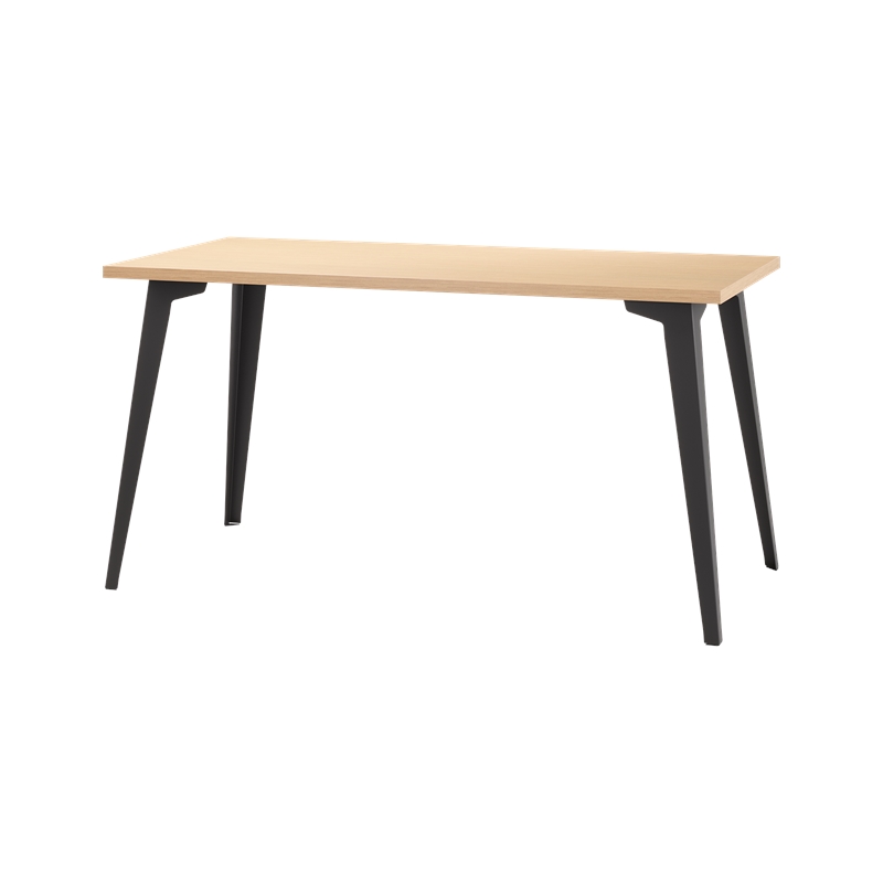 Pemberly Row 27x57 Mid Century Modern Metal Desk - Black / Platinum Oak