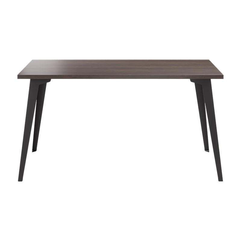 Pemberly Row 27x57 Mid Century Modern Metal Desk - Black / Trail Walnut