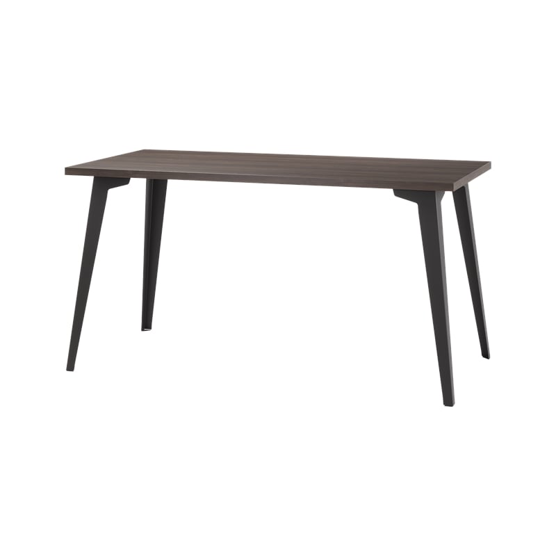 Pemberly Row 27x57 Mid Century Modern Metal Desk - Black / Trail Walnut