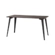 Pemberly Row 27x57 Mid Century Modern Metal Desk - Black / Trail Walnut