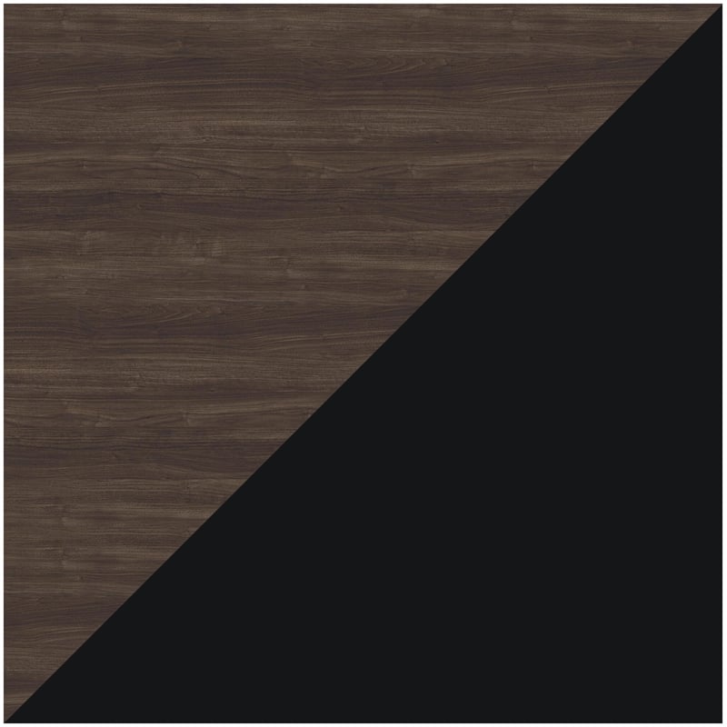 Pemberly Row 27x57 Mid Century Modern Metal Desk - Black / Trail Walnut