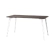Pemberly Row 27x57 Mid Century Modern Metal Desk - Alpine White / Trail Walnut