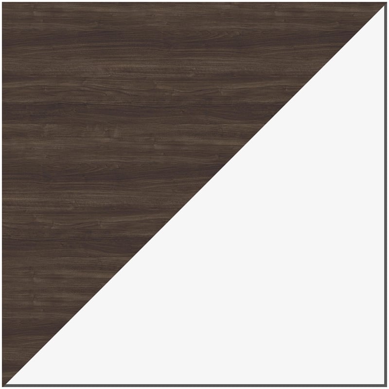 Pemberly Row 27x57 Mid Century Modern Metal Desk - Alpine White / Trail Walnut