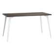 Pemberly Row 27x57 Mid Century Modern Metal Desk - Alpine White / Trail Walnut