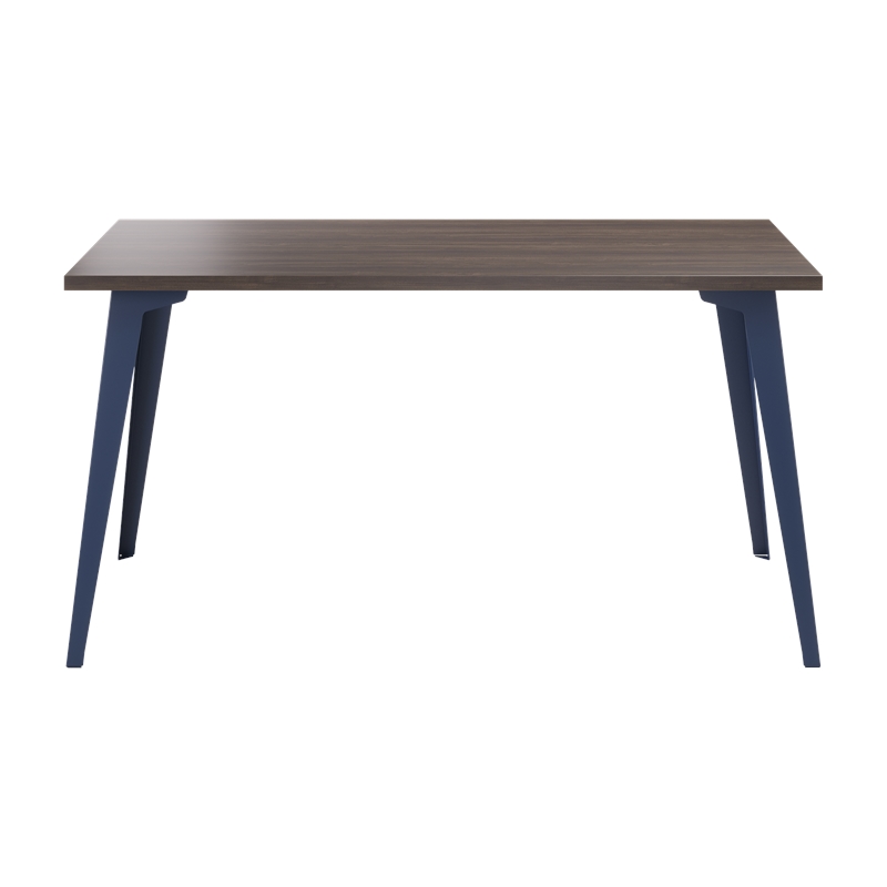Pemberly Row 27x57 Mid Century Modern Metal Desk - Navy / Trail Walnut