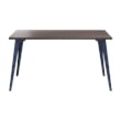Pemberly Row 27x57 Mid Century Modern Metal Desk - Navy / Trail Walnut