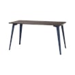 Pemberly Row 27x57 Mid Century Modern Metal Desk - Navy / Trail Walnut