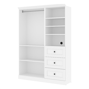 Pemberly Row 61&quot Contemporary Engineered Wood Closet Organizer System in White