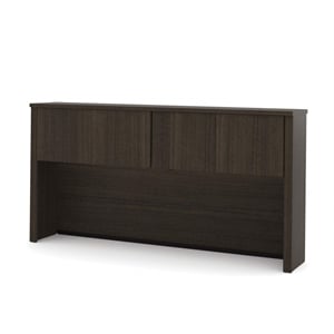 Pemberly Row Contemporary 71&quot Hutch with Storage in Dark Chocolate