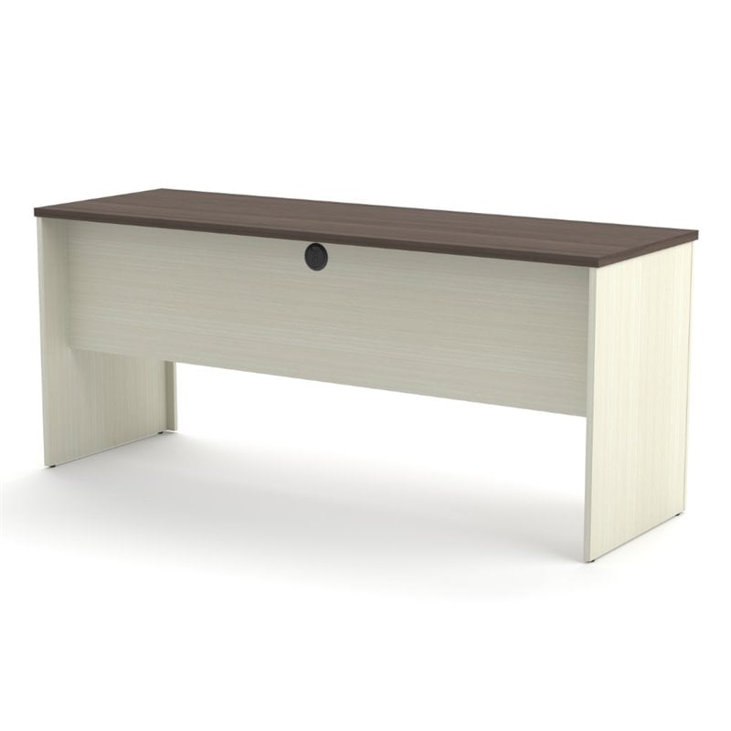 Pemberly Row Contemporary Desk Shell in White Chocolate and Antigua