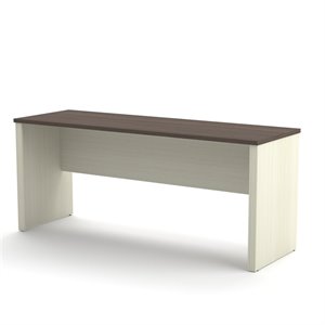 Pemberly Row Contemporary Desk Shell in White Chocolate and Antigua