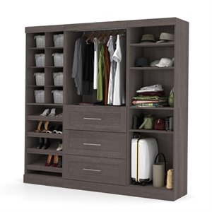 Pemberly Row Contemporary 86&quot Storage Kit in Bark Gray Finish