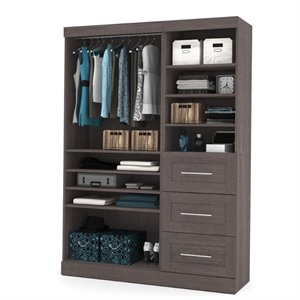 Pemberly Row Contemporary 61&quot Classic Storage Kit in Bark Gray