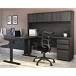 Pemberly Row 4 Piece Standing Desk Set in Bark Gray and Slate