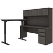 Pemberly Row 4 Piece Standing Desk Set in Bark Gray and Slate