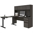 Pemberly Row 4 Piece Standing Desk Set in Bark Gray and Slate