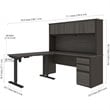 Pemberly Row 4 Piece Standing Desk Set in Bark Gray and Slate