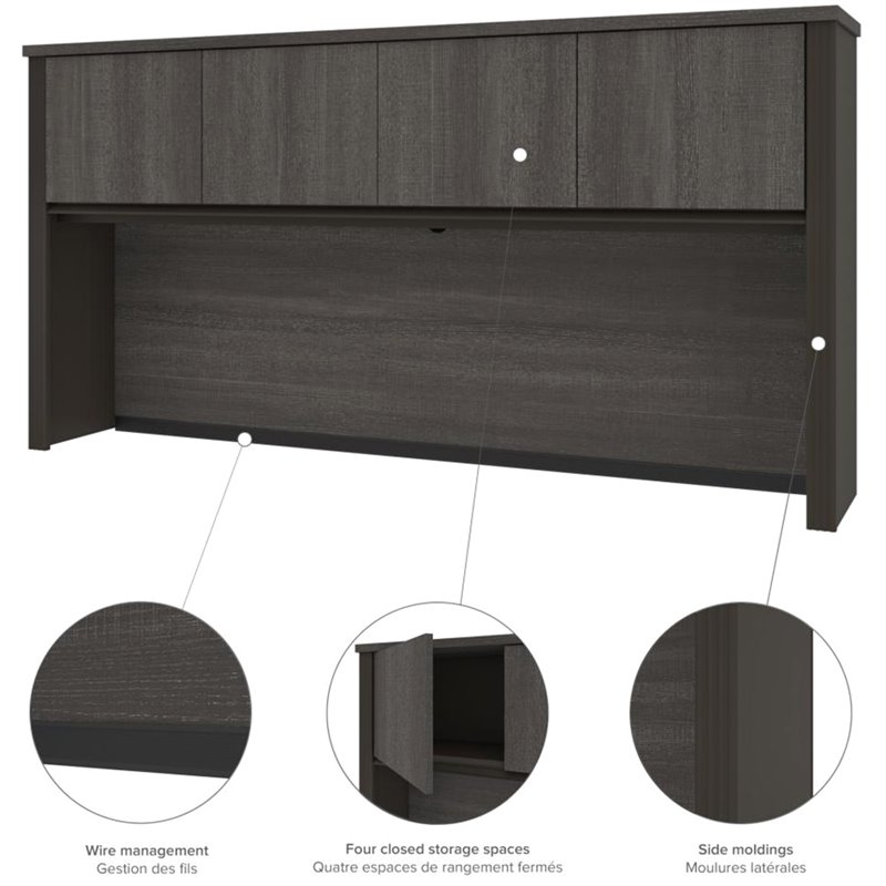 Pemberly Row 4 Piece Standing Desk Set in Bark Gray and Slate