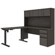 Pemberly Row 4 Piece Standing Desk Set in Bark Gray and Slate