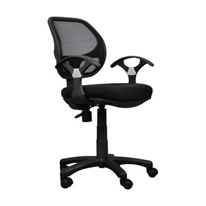 Pemberly Row Modern / Contemporary Mesh Office Chair in Black