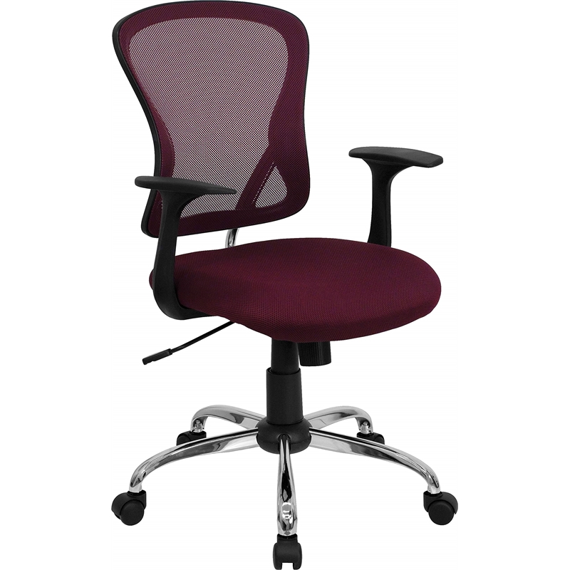 Pemberly Row Mid Back Mesh Office Chair with Chrome Finished Base
