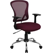 Pemberly Row Mid Back Mesh Office Chair with Chrome Finished Base