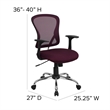 Pemberly Row Mid Back Mesh Office Chair with Chrome Finished Base