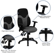 Pemberly Row High Back Mesh Office Swivel Chair in Black and Gray