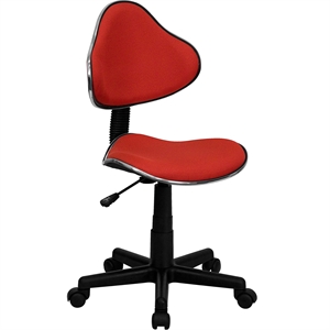 Pemberly Row Modern Ergonomic Office Swivel Chair in Red Finish