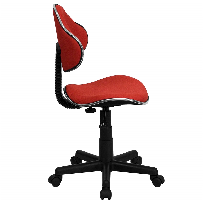 Pemberly Row Modern Ergonomic Office Swivel Chair in Red Finish