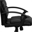 Pemberly Row Contemporary Mid-Back Leather Office Chair in Black