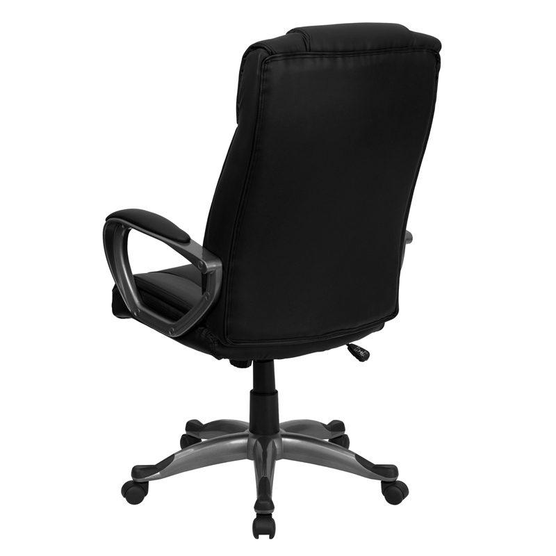 Pemberly Row Contemporary Comfortable Office Chair in Black with Arms