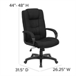 Pemberly Row Contemporary High Back Executive Office Chair in Black