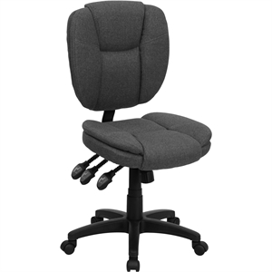 Pemberly Row Contemporary Mid Back Ergonomic Office Swivel Chair in Gray