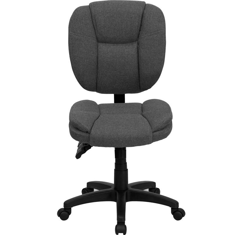 Pemberly Row Contemporary Mid Back Ergonomic Office Swivel Chair in Gray