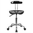 Pemberly Row Vibrant Computer Office Swivel Chair in Black and Chrome