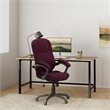 Pemberly Row High Back Microfiber Upholstered Office Chair in Grape