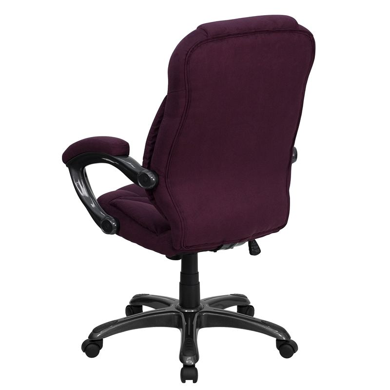 Pemberly Row High Back Microfiber Upholstered Office Chair in Grape