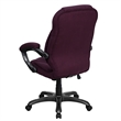 Pemberly Row High Back Microfiber Upholstered Office Chair in Grape