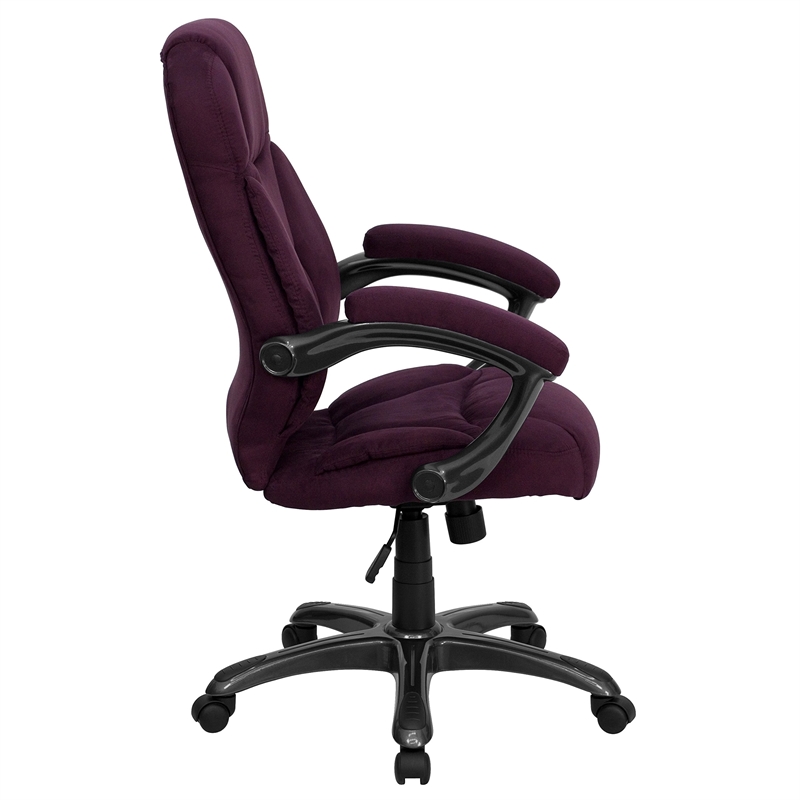 Pemberly Row High Back Microfiber Upholstered Office Chair in Grape