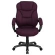 Pemberly Row High Back Microfiber Upholstered Office Chair in Grape