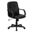 Pemberly Row Mid Back Glove Vinyl Executive Office Chair in Black