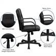 Pemberly Row Mid Back Glove Vinyl Executive Office Chair in Black