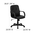 Pemberly Row Mid Back Glove Vinyl Executive Office Chair in Black