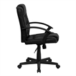 Pemberly Row Contemporary Mid Back Black Leather Office Chair